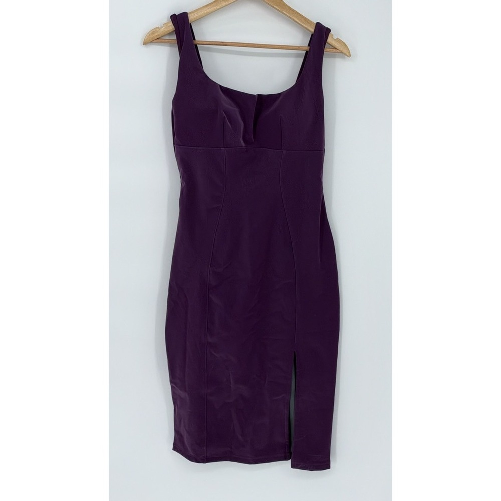 Popilush Shapewear Faux Bodycon Sculpting Slit Midi DressLarge New(10-b74) - Picture 2 of 7